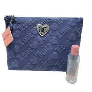 Juicy Couture Embossed Travel Cosmetic w/Heart Accent (Includes Toiletry Bottle)